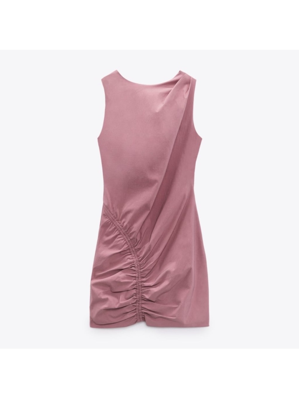 Zara Dusty Rose Ruched Mini Dress